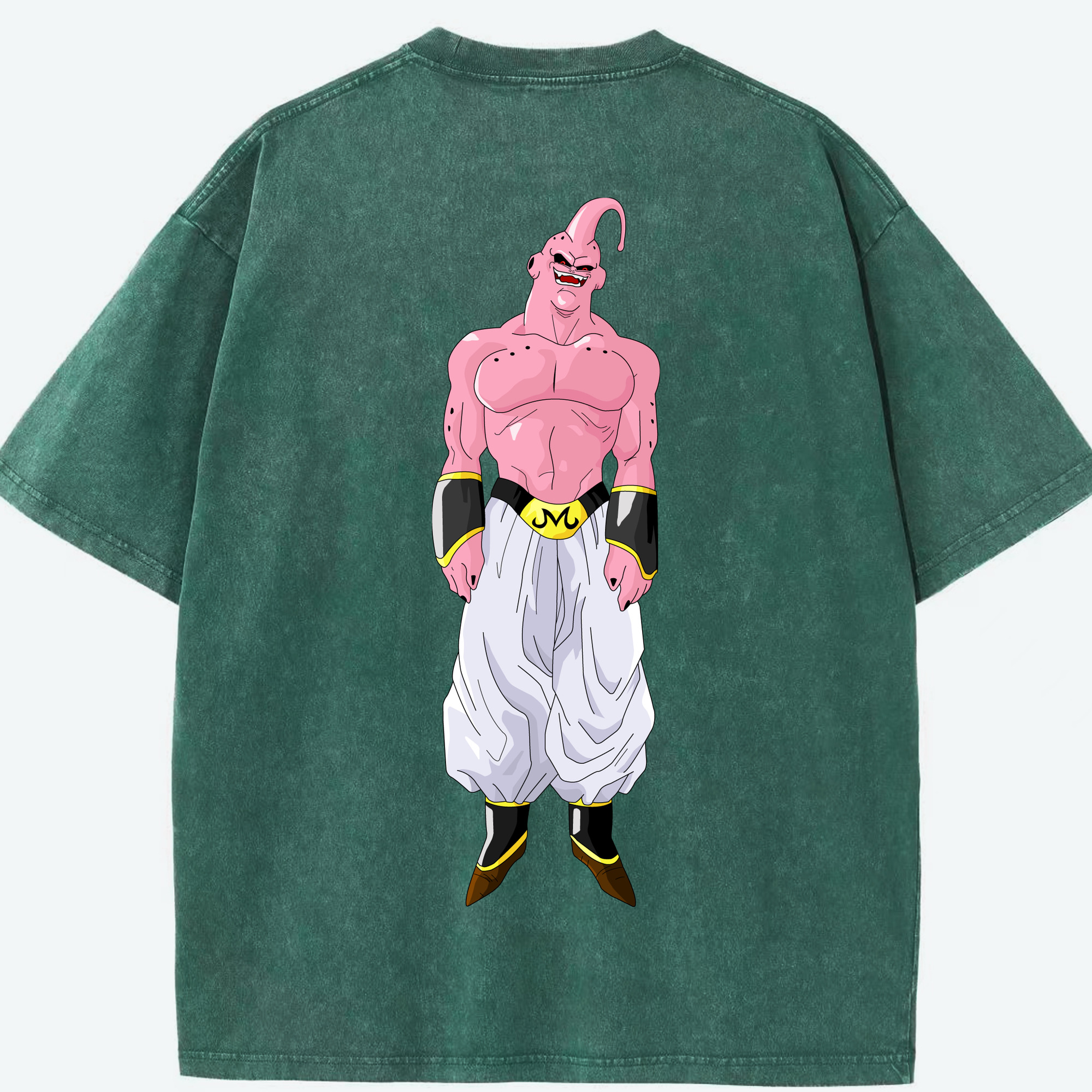 （画像用） ドラゴンボール 魔人ブウ DRAGON BALL Majin Buu 綿100% ヴィンテージ風 半袖Tシャツ（背面プリント）
